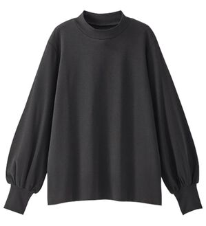BELLUNA（ベルーナ）の「艶やかコットン１００％プルオーバー（カットソー）」｜黒