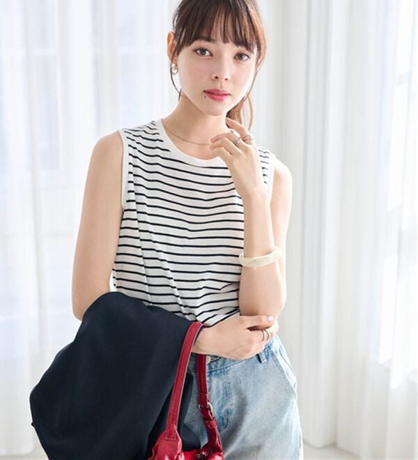 RANAN（ラナン）の「ひんやり！＜BC＞綿100％タンクトップ【選べる着丈】（カットソー）」｜詳細画像