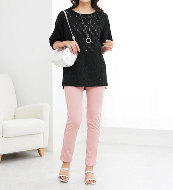 BELLUNA（ベルーナ）の「ストレッチレース素材ふんわり袖チュニック（チュニック）」｜詳細画像