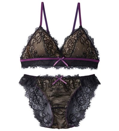 YU'NOW（ユナウ）の「アイラッシュレースのブラレット＆ショーツセット（ブラジャー＆ショーツセット）」