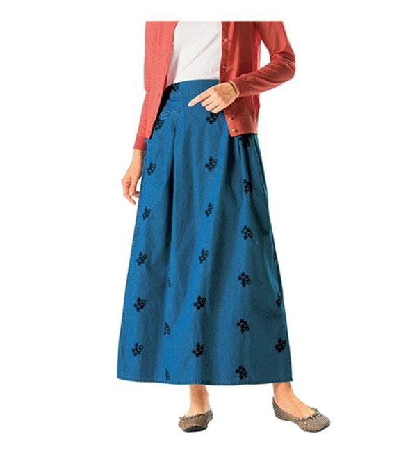 ルフラン（ルフラン）の「【２色組】夏デニム刺しゅうスカート＜パルミン＞（ロングスカート）」｜詳細画像