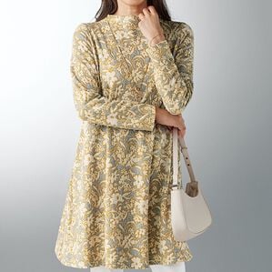 BELLUNA（ベルーナ）の「【日本製】フクレジャカード素材ボトルネックチュニック（チュニック）」｜詳細画像