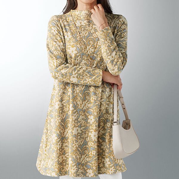 BELLUNA（ベルーナ）の「【日本製】フクレジャカード素材ボトルネックチュニック（チュニック）」｜詳細画像