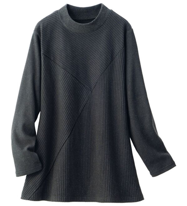 ルフラン（ルフラン）の「切替デザインプルオーバー（カットソー）」｜チャコール