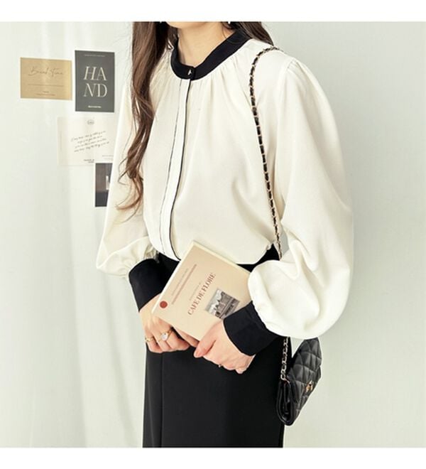 GeeRA（ジーラ）の「前後２ＷＡＹバイカラーブラウス（ブラウス）」｜詳細画像