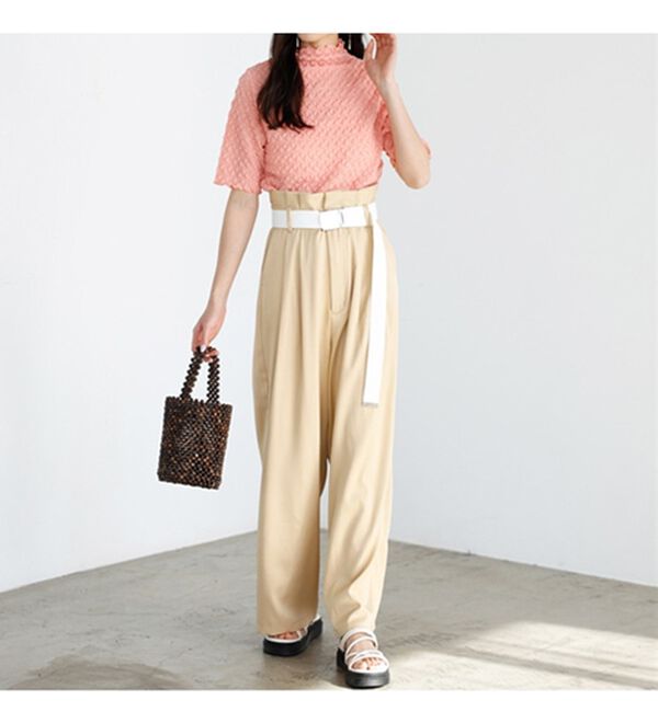 GeeRA（ジーラ）の「ベルト付ツイルパンツ（フルレングスパンツ）」｜詳細画像