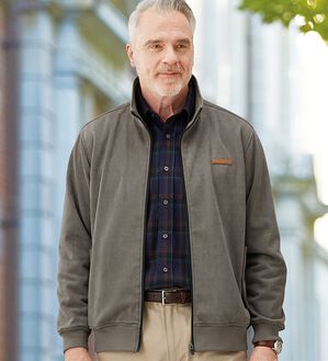 「＜ダンロップ・リファインド＞のびのびスエード調快適ブルゾン（メンズブルゾン）」｜詳細画像