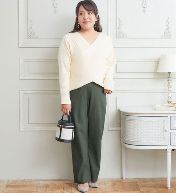 A HAPPY MARILYN（アハッピーマリリン）の「【Ｌ～８Ｌ／選べるデザイン】ストレッチ裏起毛美脚パンツ（テーパードパンツ）」｜詳細画像