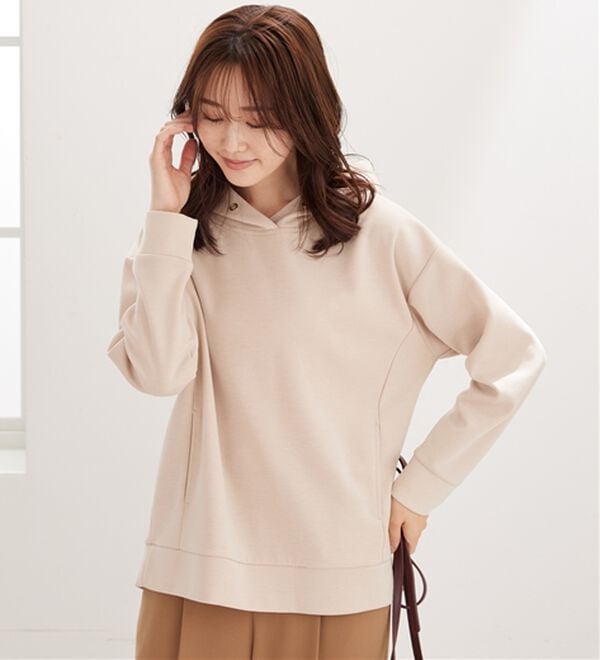 BELLUNA（ベルーナ）の「とろみ素材フードデザインパーカー（パーカー）」｜詳細画像
