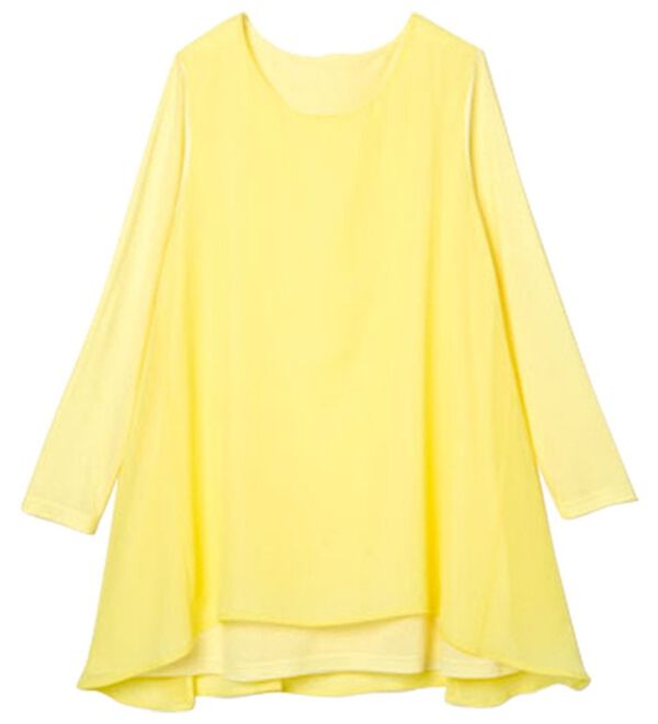 RANAN（ラナン）の「異素材切替フレアーチュニック（チュニック）」｜詳細画像