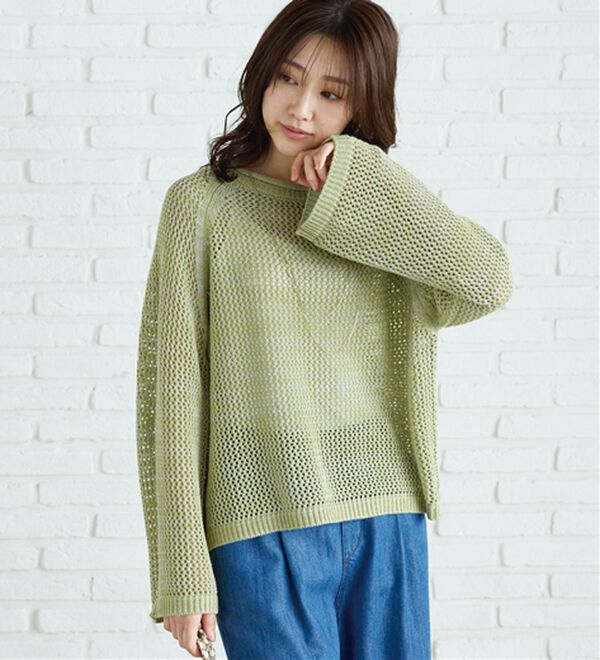 BELLUNA（ベルーナ）の「スパンコール付透かし編みニットプルオーバー（ニット・セーター）」｜詳細画像