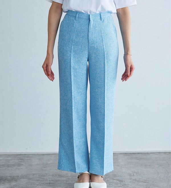 Pierrot（ピエロ）の「【選べる丈】サマーツイードセンタープレスパンツ（フルレングスパンツ）」｜詳細画像