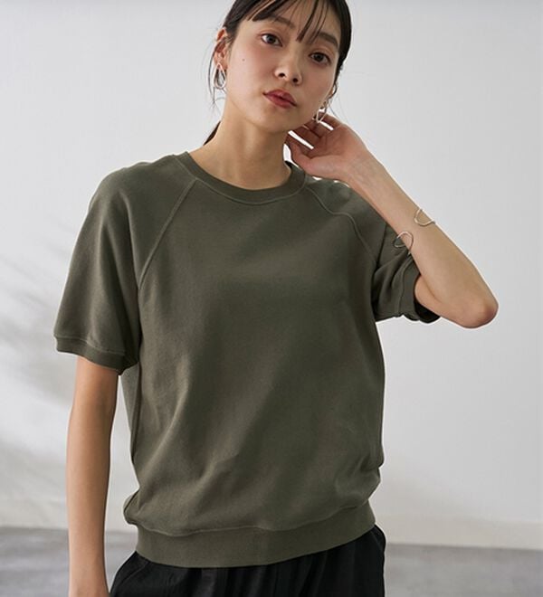 BELLUNA（ベルーナ）の「≪ＨｕｇＲｅａｍコットン≫裏毛半袖プルオーバー（カットソー）」｜詳細画像