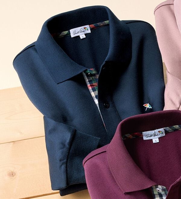 「＜アーノルド　パーマー＞ワンポイント裏起毛ポロシャツ（メンズポロシャツ）」｜ネイビー