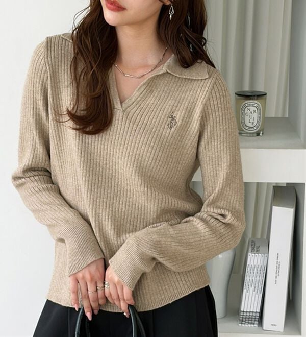 GeeRA（ジーラ）の「【U.S. POLO ASSN.】ポロ衿リブニット（ニット・セーター）」｜詳細画像