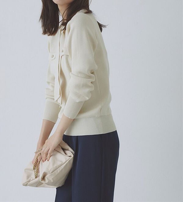 Pierrot（ピエロ）の「ボウタイポケットニット（ニット・セーター）」｜詳細画像