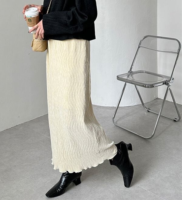 GeeRA（ジーラ）の「すっきり見え！ベロアプリーツロングスカート（ロングスカート）」｜詳細画像