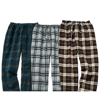 「【３本組】綿１００％ふんわり起毛パジャマパンツ（メンズルームウェア）」