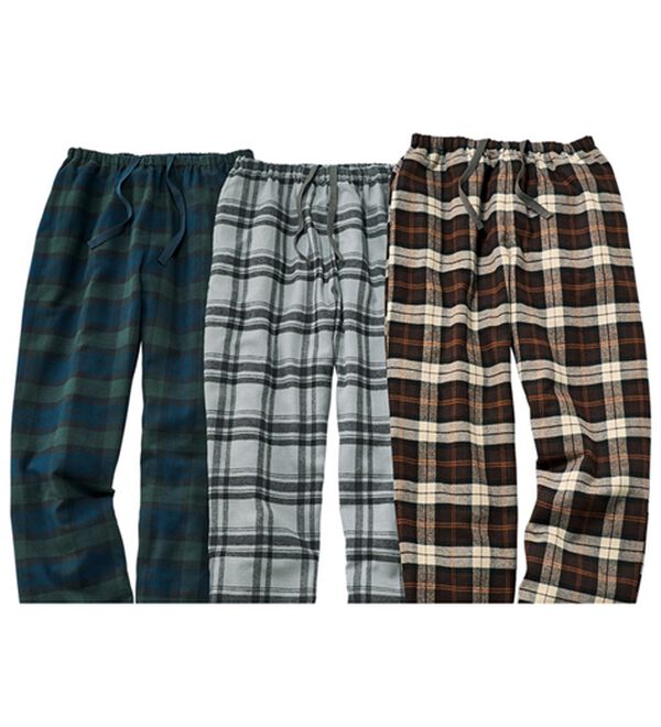 「【３本組】綿１００％ふんわり起毛パジャマパンツ（メンズルームウェア）」｜3本組