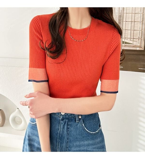 GeeRA（ジーラ）の「『ドラマ着用商品』 袖口シアーリブニット（ニット・セーター）」｜詳細画像