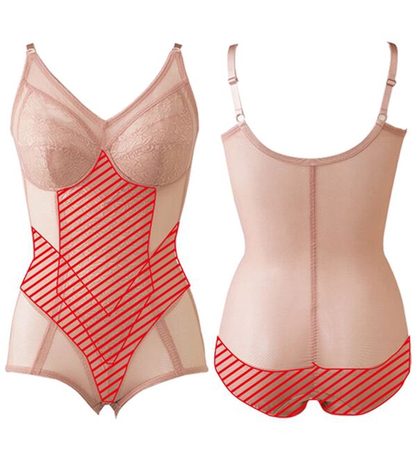 LAVIENNE（ラヴィエンヌ）の「【２色組】すっきりボディスーツ（ボディスーツ・シェイパー）」｜詳細画像