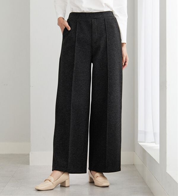 BELLUNA（ベルーナ）の「圧縮ニット素材ワイドパンツ（ワイドパンツ・ガウチョ）」｜詳細画像