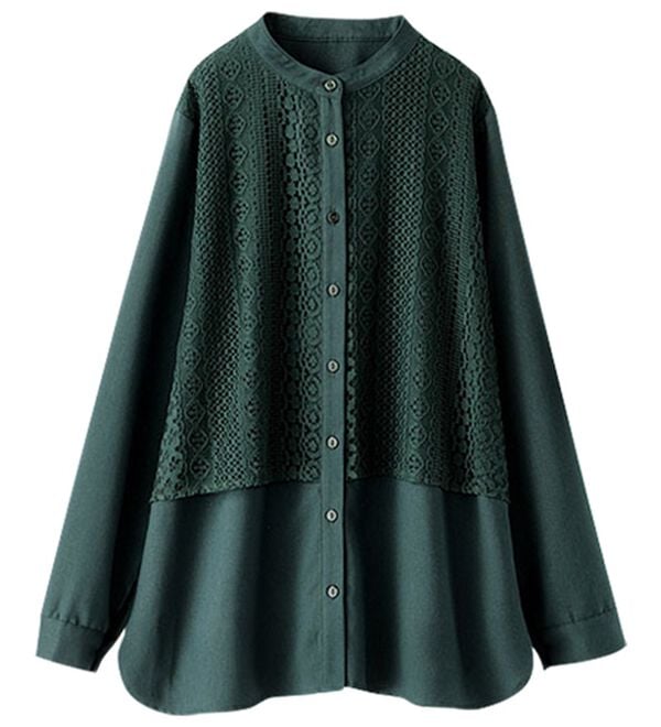 BELLUNA（ベルーナ）の「レース重ねシャツチュニック（チュニック）」｜詳細画像