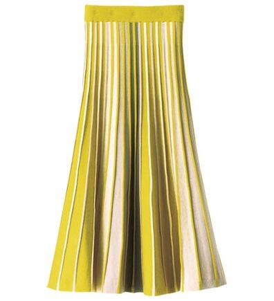 BELLUNA（ベルーナ）の「プリーツ風フレアーニットスカート（ロングスカート）」