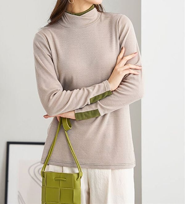 BELLUNA（ベルーナ）の「しっとり素材配色デザインプルオーバー（カットソー）」｜詳細画像