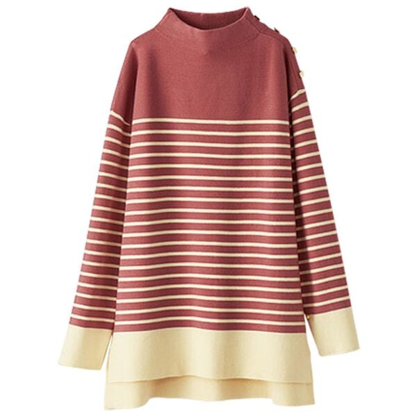 BELLUNA（ベルーナ）の「ミラノリブ素材ボーダーニットプルオーバー（ニット・セーター）」｜詳細画像