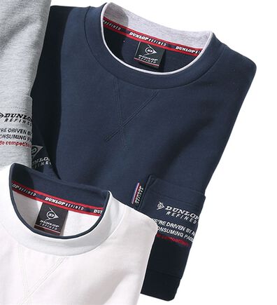 「＜ダンロップ・リファインド＞ゆったり７分袖ライトトレーナー（メンズトレーナー）」