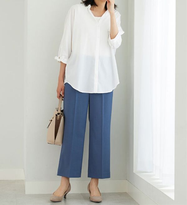 BELLUNA（ベルーナ）の「サラリ美脚見え！タック使いワイドパンツ（ワイドパンツ・ガウチョ）」｜詳細画像