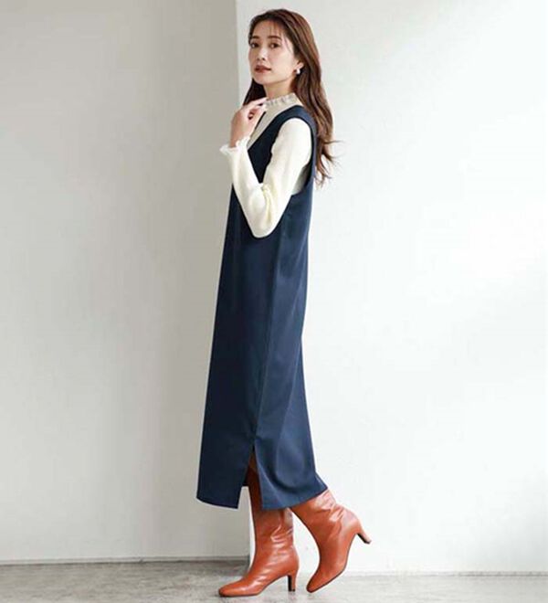 Pierrot（ピエロ）の「レース付ハイネックリブニット（ニット・セーター）」｜詳細画像