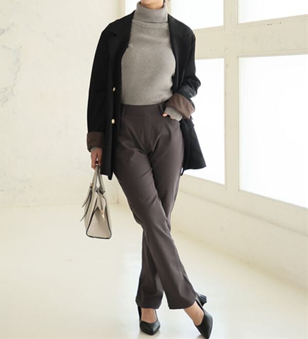 A HAPPY MARILYN（アハッピーマリリン）の「【Ｌ～５Ｌ】楽・暖・美脚！ストレッチ裏起毛パンツ（フルレングスパンツ）」｜詳細画像