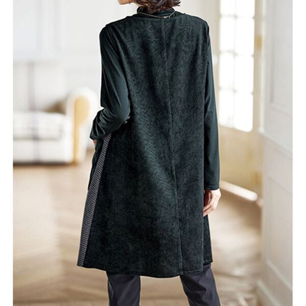 BELLUNA（ベルーナ）の「千鳥柄異素材切替ジャンパードレスアンサンブル（チュニック）」｜詳細画像