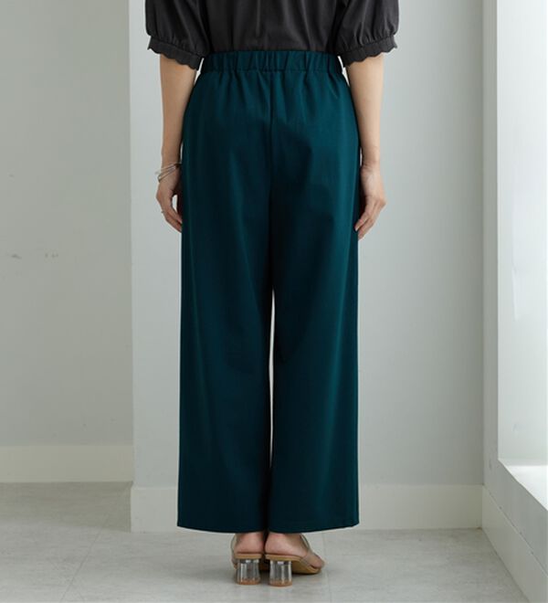 BELLUNA（ベルーナ）の「ポンチ素材タック使いワイドパンツ（ワイドパンツ・ガウチョ）」｜詳細画像