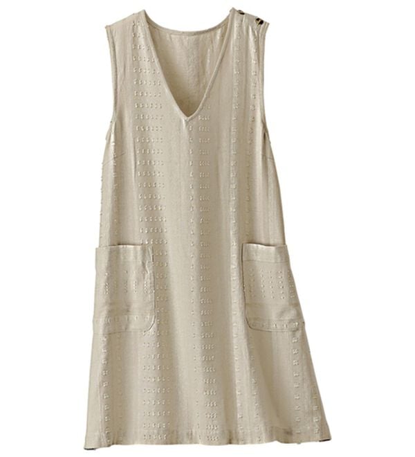 BELLUNA（ベルーナ）の「綿麻ドビー素材ジャンパードレス（ジャンパースカート）」｜詳細画像