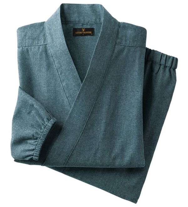 「デニム調のカジュアル作務衣（メンズ和装・浴衣・和装グッズ）」｜ネイビー