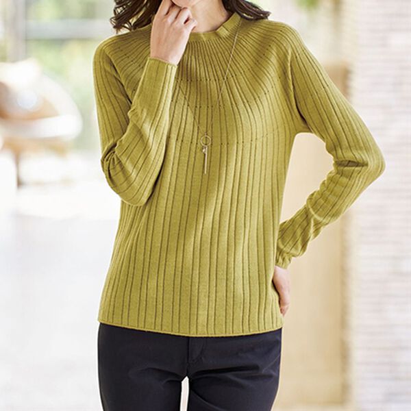 リブ編デザインニットプルオーバー - ベルーナ【公式】