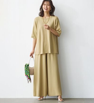 BELLUNA（ベルーナ）の「ゆるっとキレイ！ニット素材リラックスセットアップ（セットアップ）」