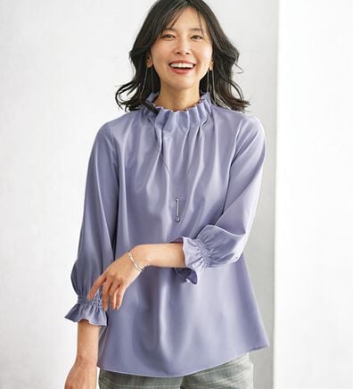 BELLUNA（ベルーナ）の「着脱楽々！タックデザインブラウス（ブラウス）」