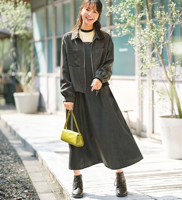 BELLUNA（ベルーナ）の「麻調ジャケット&times;キャミワンピアンサンブル（その他ワンピース）」｜詳細画像