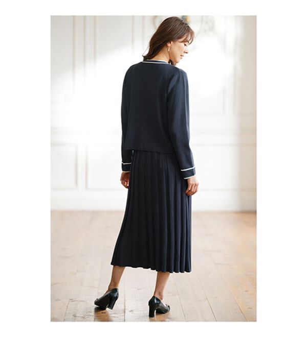 BELLUNA（ベルーナ）の「配色使いニットジャケットワンピースアンサンブル（アンサンブル）」｜詳細画像