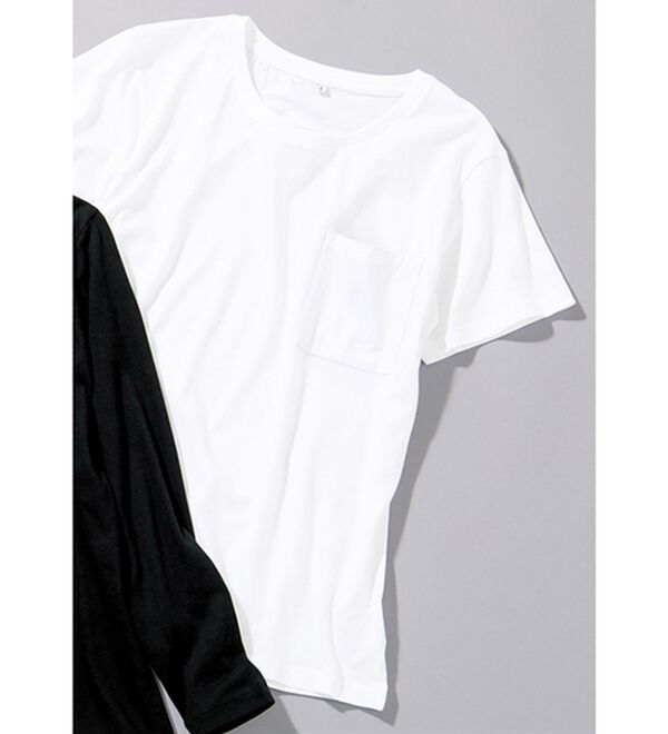 「【４枚組】綿１００％ポケット付きインナーＴシャツ（メンズＴシャツ）」｜詳細画像
