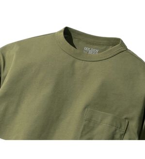 「＜ゴールデンベア＞長く着られる上質Ｔシャツ（メンズＴシャツ）」｜カーキ(半袖)