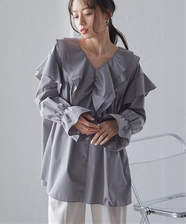 RANAN（ラナン）の「ビッグカラーフリルブラウス（ブラウス）」｜詳細画像