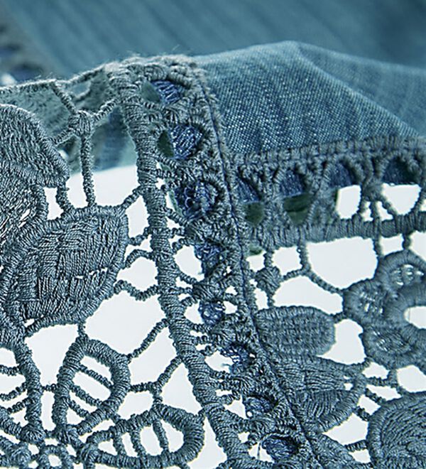 BELLUNA（ベルーナ）の「＜上品な大人カジュアル！＞綿１００％デニムレース切替ジャケット（その他ジャケット）」｜詳細画像