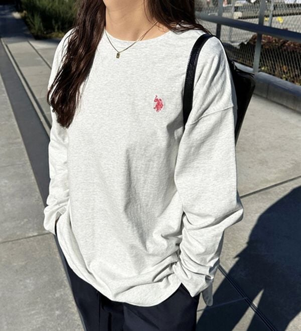 GeeRA（ジーラ）の「【Ｕ．Ｓ．ＰＯＬＯ ＡＳＳＮ】オーバーサイズ刺しゅうロンＴ（カットソー）」｜詳細画像