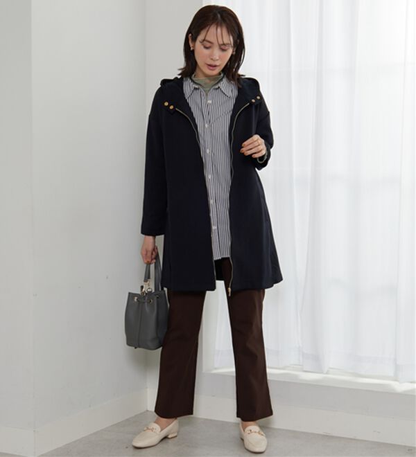 BELLUNA（ベルーナ）の「衿デザインロング丈パーカー（パーカー）」｜詳細画像