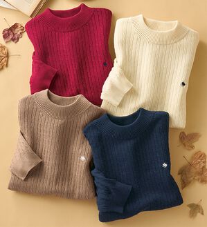 BELLUNA（ベルーナ）の「【ＰＯＬＯ　ＢＣＳ】ケーブル５分袖セーター（ニット・セーター）」｜詳細画像